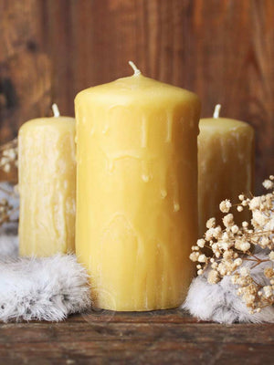Beeswax Drip Pillar Altar Candles