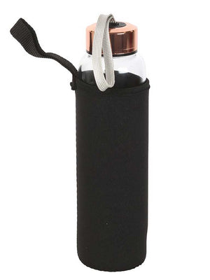 Luna Moth Glass Water Bottle with Clear Quartz Crystal