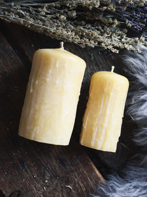 Beeswax Drip Pillar Altar Candles