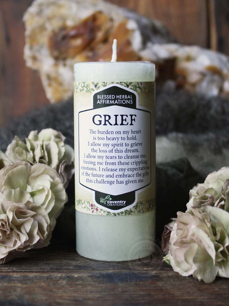 Blessed Herbal Affirmations Candle - Grief