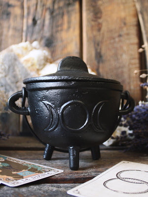 Cast Iron Ritual Cauldrons - Triple Moon Goddess
