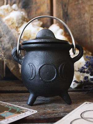 Cast Iron Ritual Cauldrons - Triple Moon Goddess