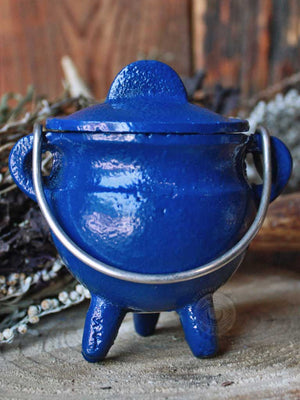 Colourful Cast Iron Ritual Use Cauldrons