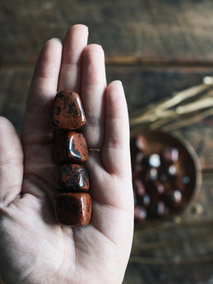 Tumbled Mahogany Obsidian