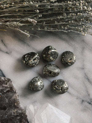 Tumbled Pyrite