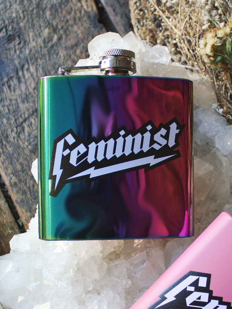 Iridescent Feminist Flask