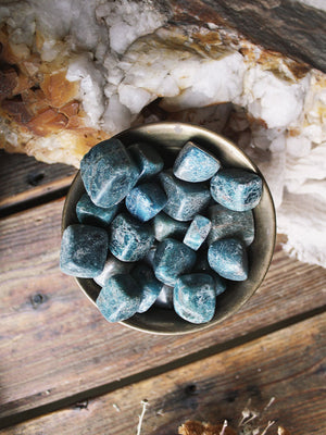 Tumbled Blue Apatite