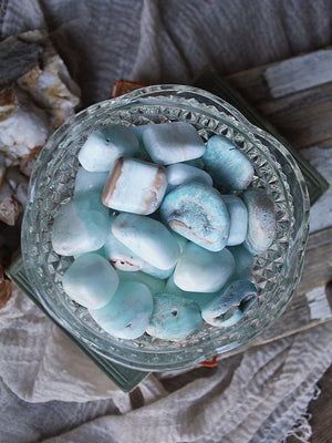 Tumbled Caribbean Blue Calcite