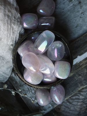 Tumbled Rose Aura Quartz