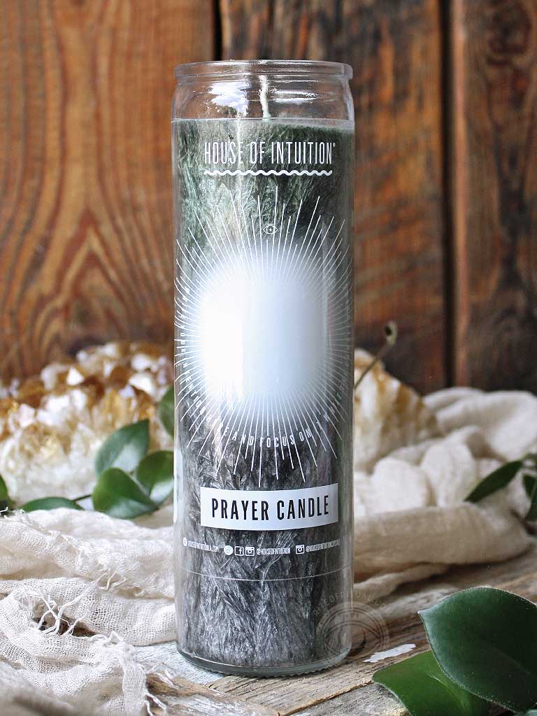 Write Your Own Prayer Candle - Green + Black
