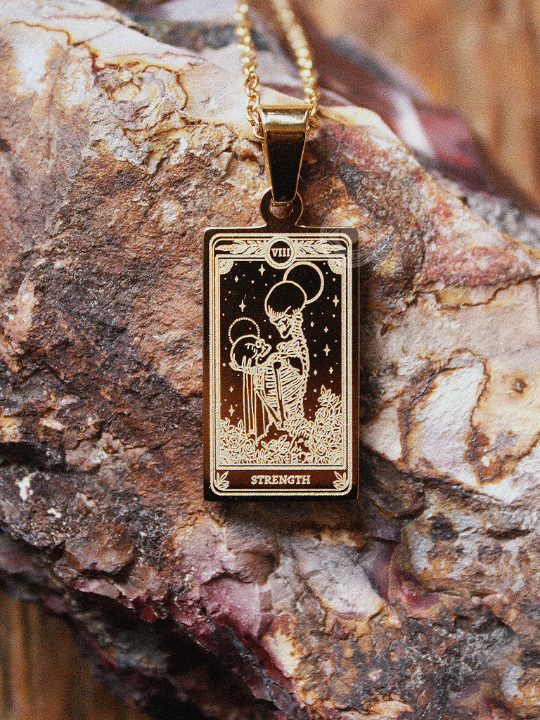 13th Press Tarot Card Necklace - Strength