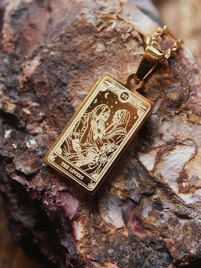 13th Press Tarot Card Necklace - The Lovers