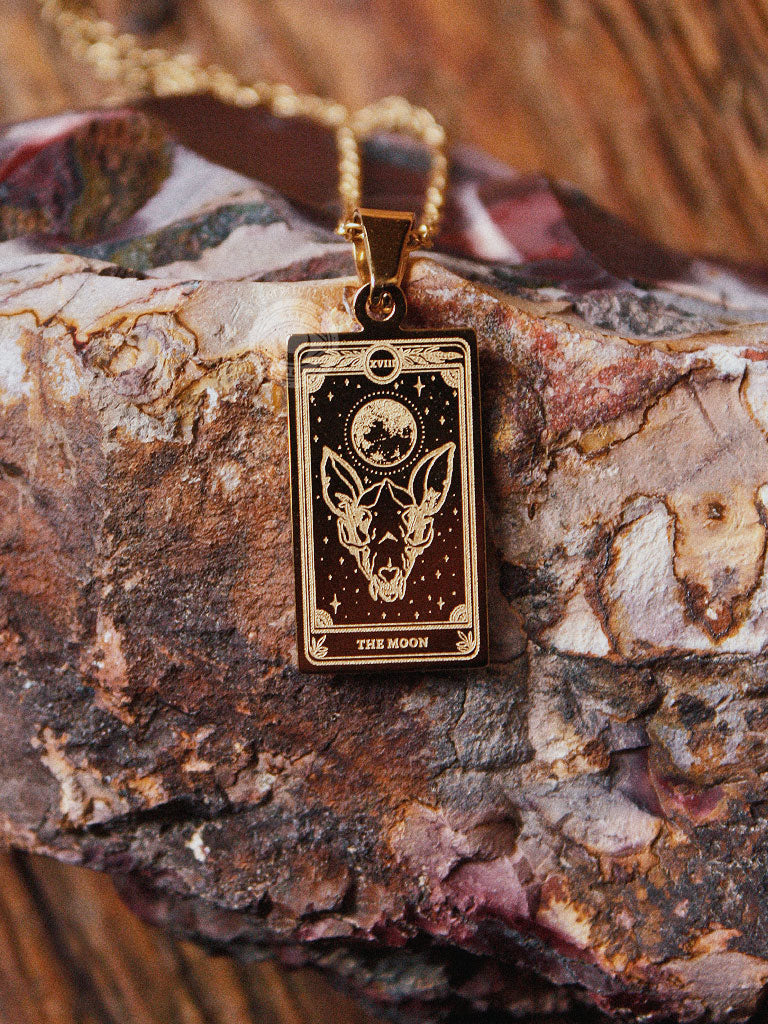 13th Press Tarot Card Necklace - The Moon