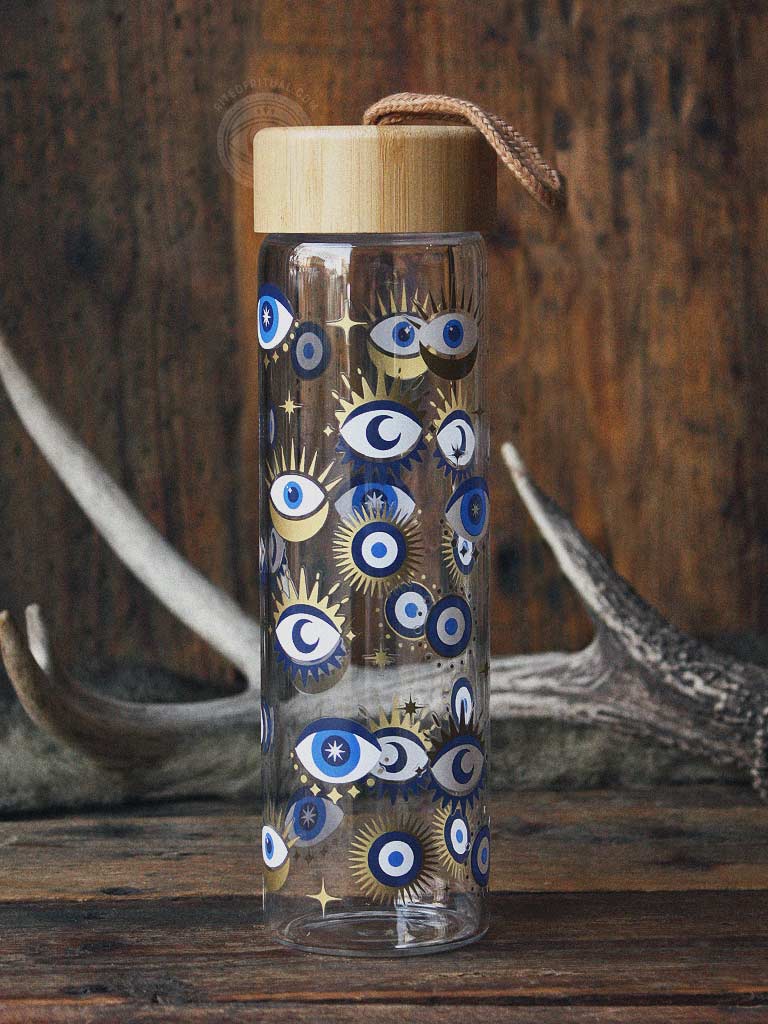 All Seeing Eye Reusable Glass Water Bottle
