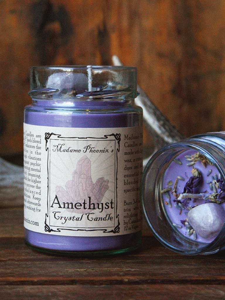 Amethyst Crystal Jar Candle