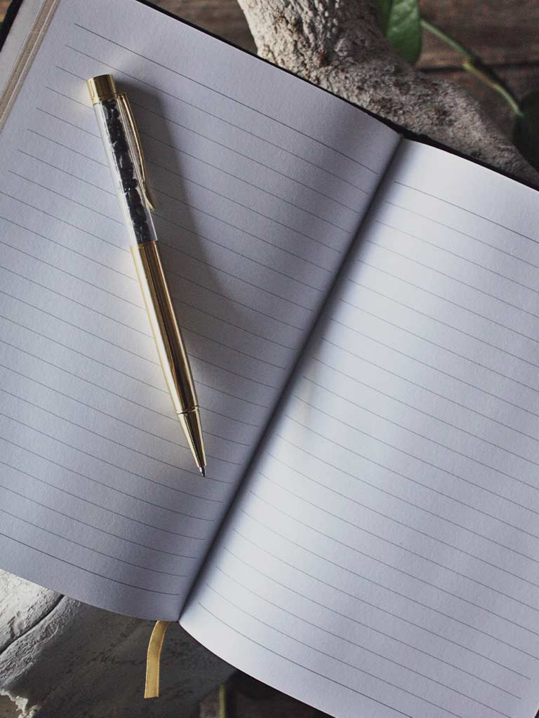 Astrology Wheel Journal with Black Obsidian Pen