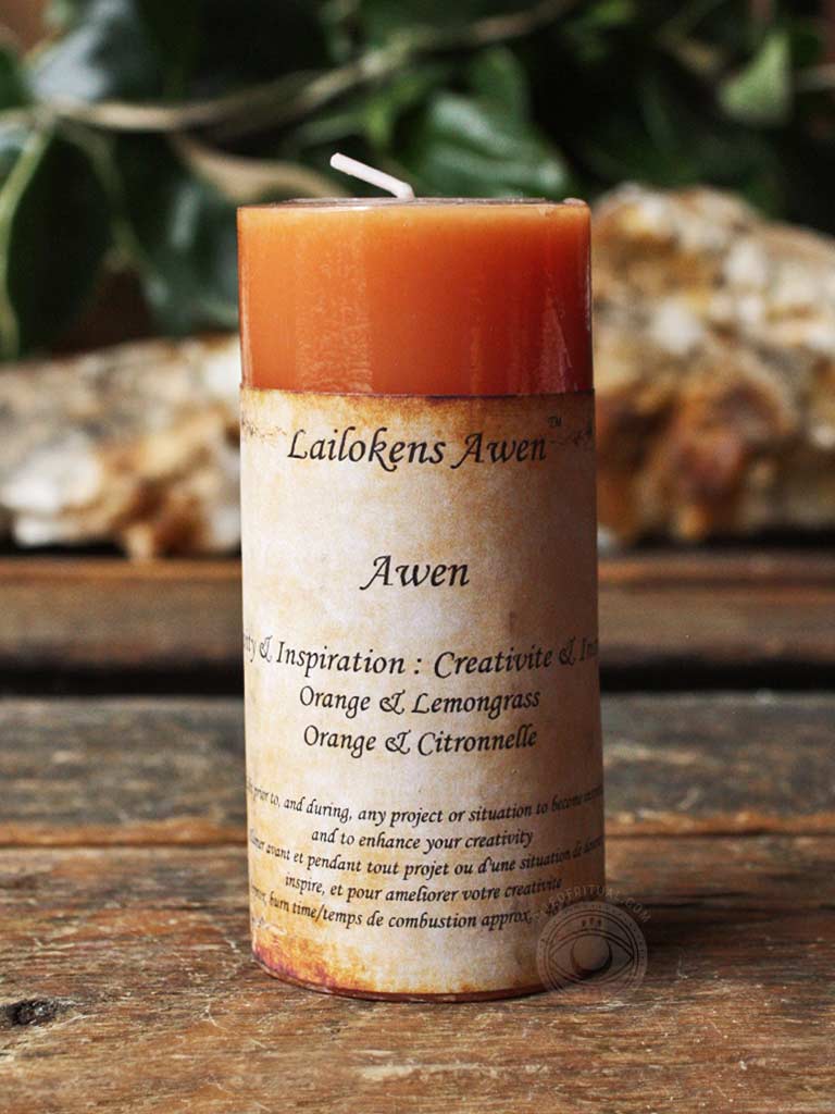 Awen Pillar Spell Candle - Creativity & Inspiration