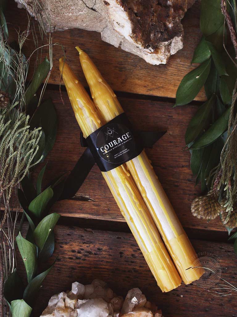 Beeswax Courage Bleeding Taper Candles