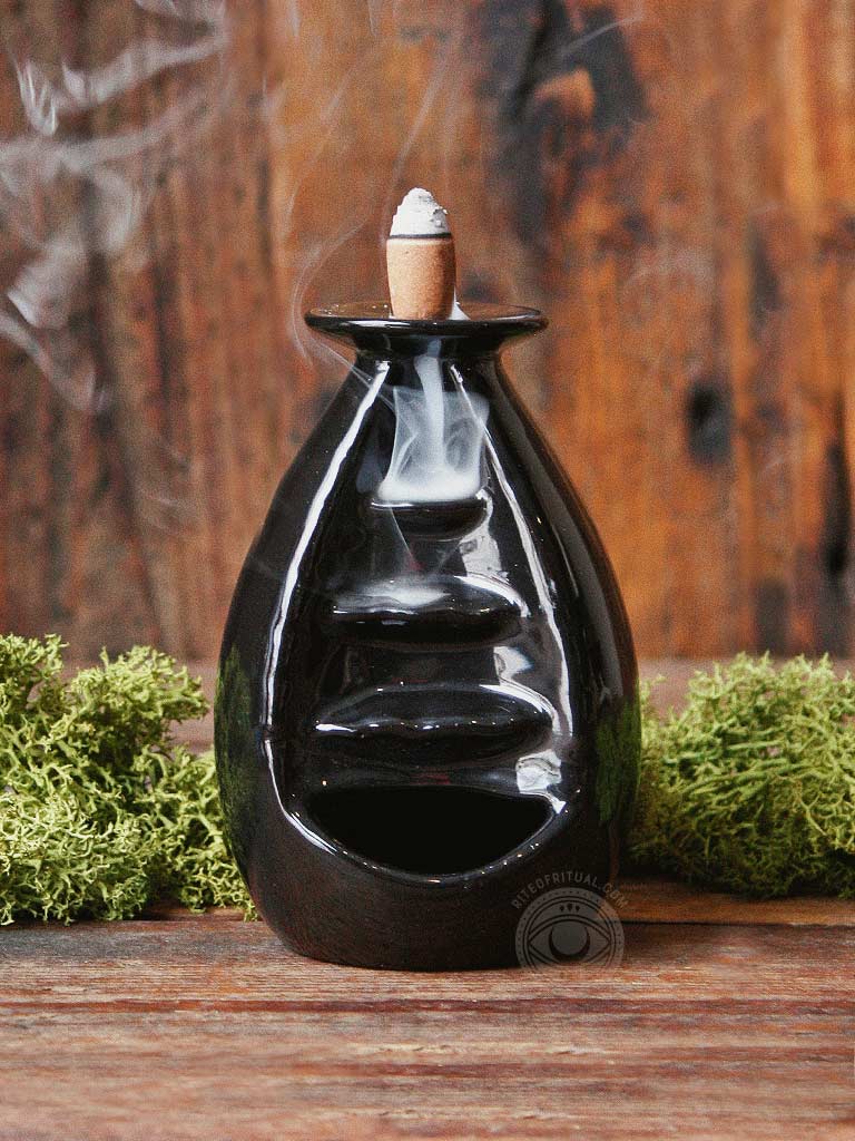 Black Waterfall Backflow Incense Burner