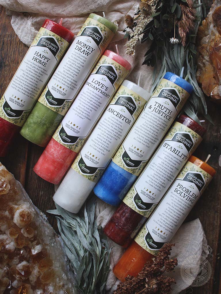 Blessed Herbal Spell Candle - Problem Solving