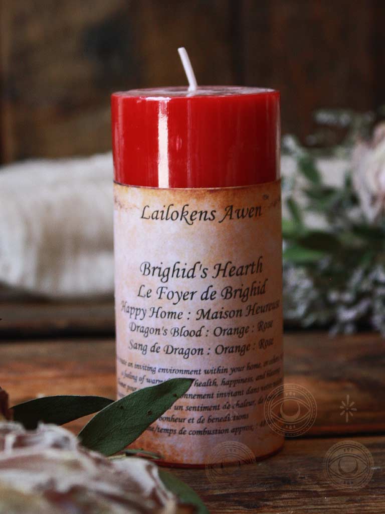 Brighids Hearth Pillar Spell Candle - Happy Home