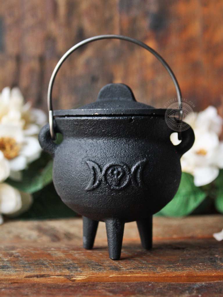 Cast Iron Ritual Cauldrons - Triple Moon Goddess