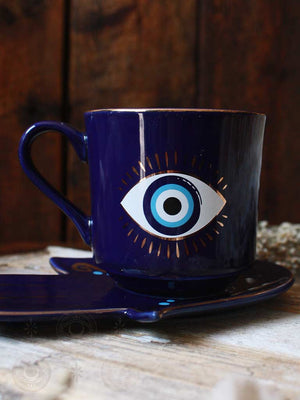 Evil Eye Cup + Saucer