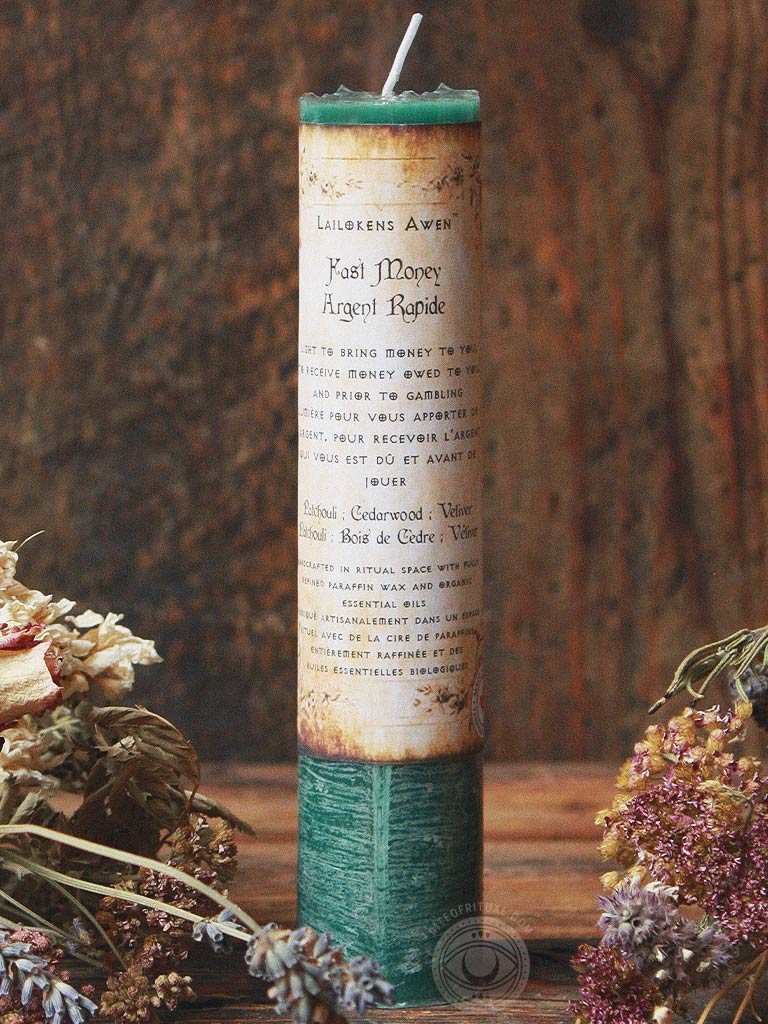 Fast Money Tall Pillar Spell Candle