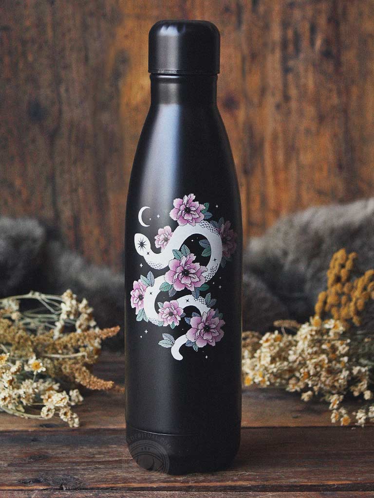 Floral Serpentine Metal Water Bottle
