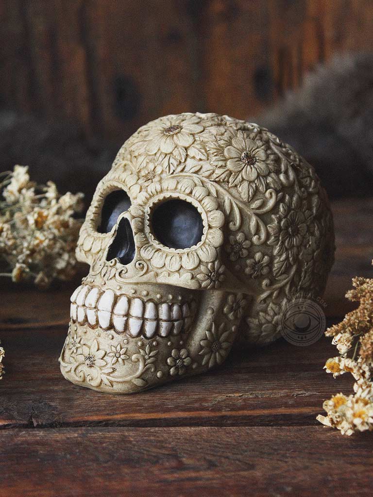 Floral Skull Money Box