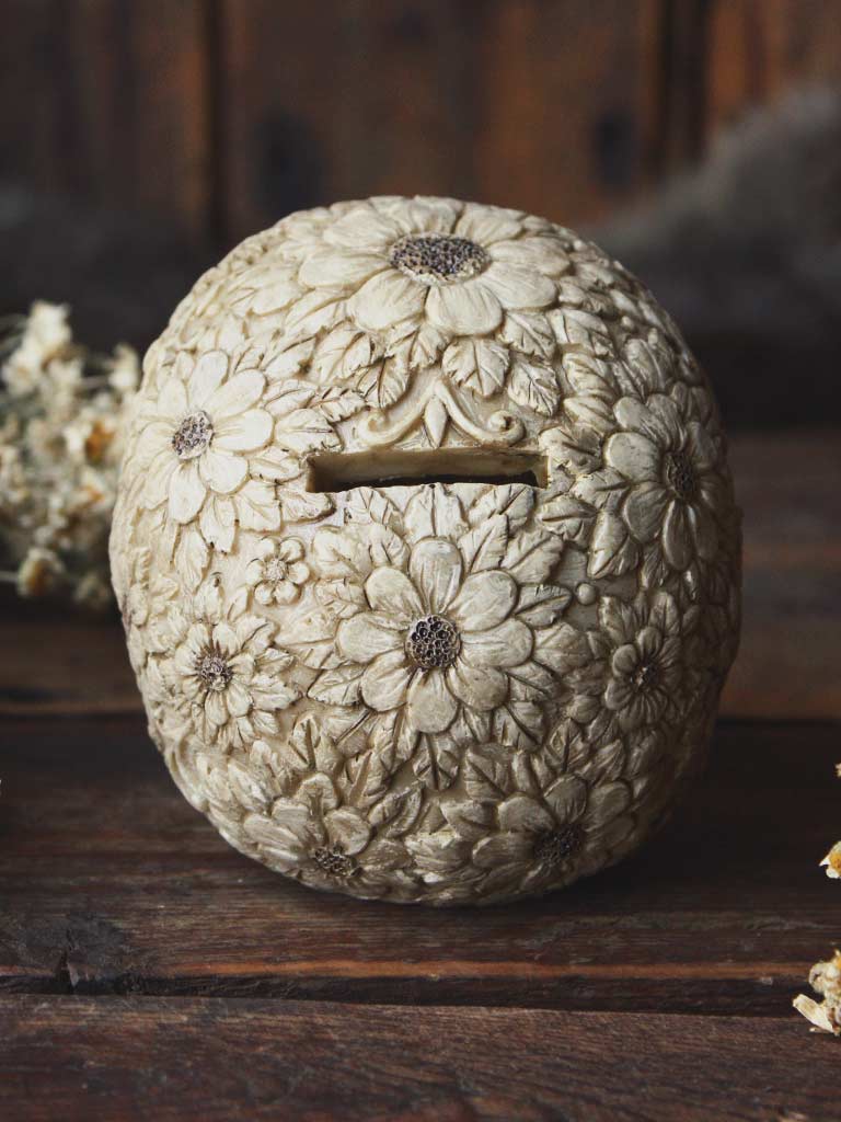 Floral Skull Money Box