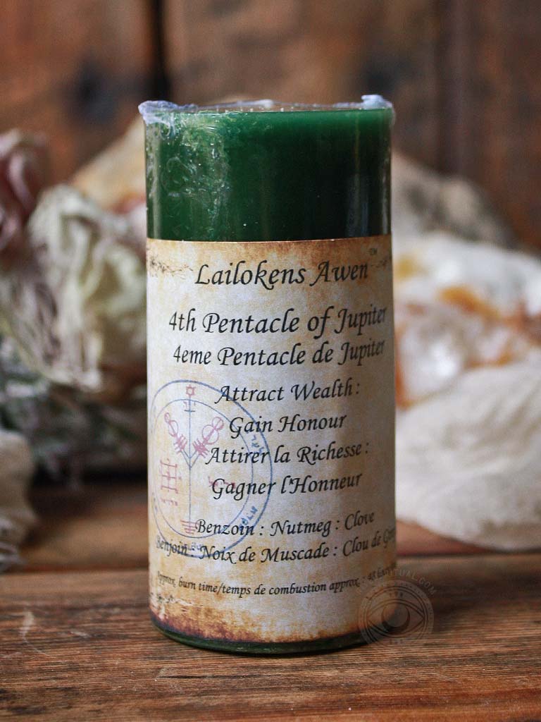Fourth Pentacle of Jupiter Spell Candle - Wealth & Honour