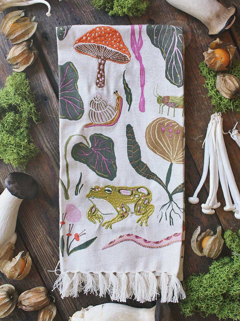 Gardenland Embroidered Dishtowel