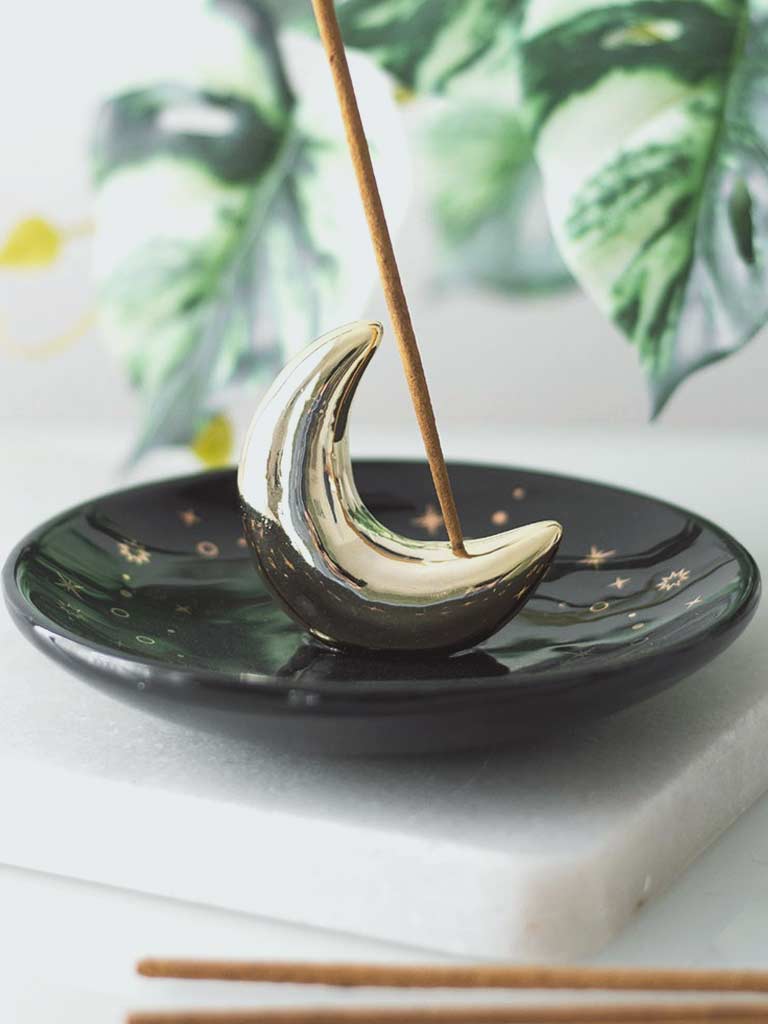 Golden Moon Incense Holder & Dish