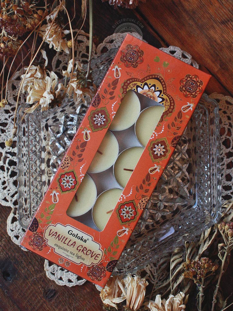 Goloka Vanilla Grove Tea Light Candles
