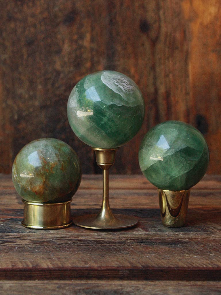 Green Fluorite Spheres