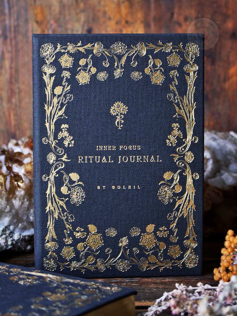 Inner Focus Ritual Linen Journal - Midnight Black