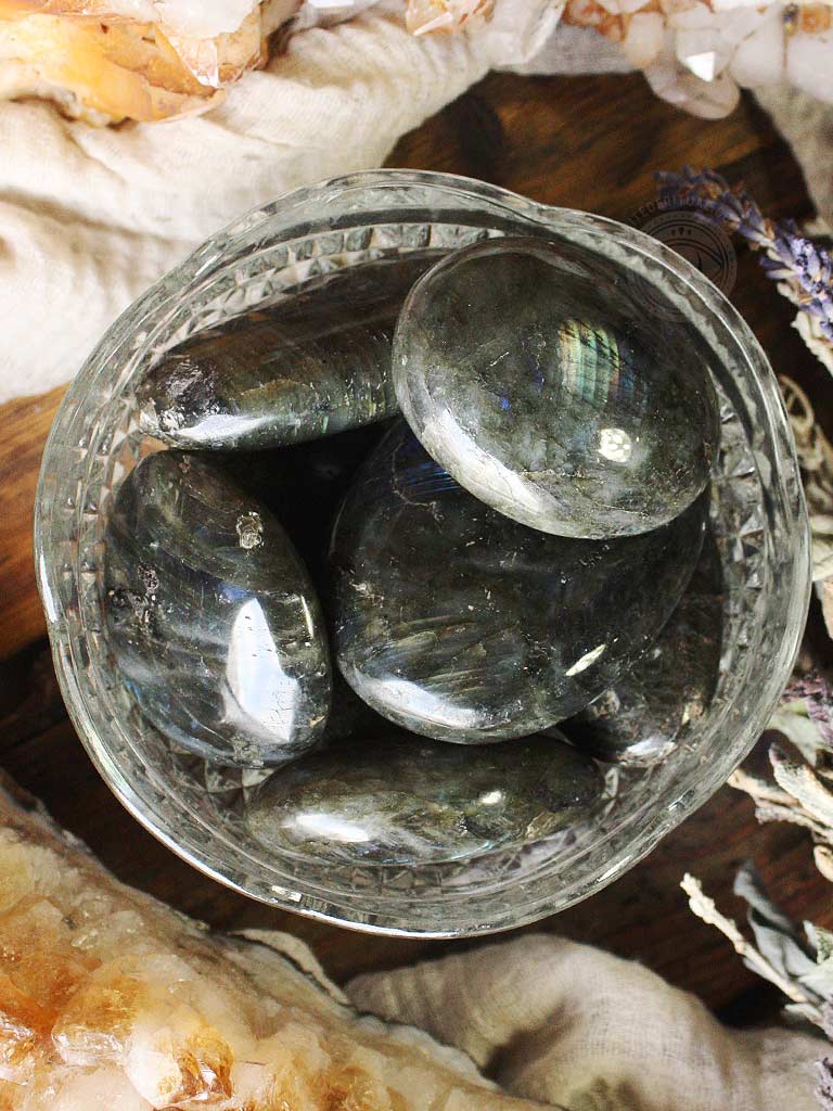 Labradorite Palm + Pocket Stones