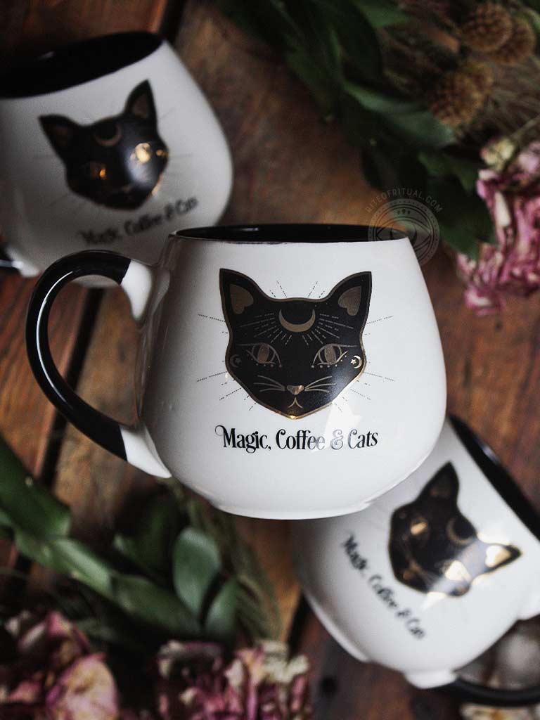 Magic, Coffee & Cats Rounded Mug