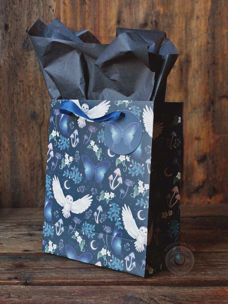 Midnight Forest Owl Print Gift Bag
