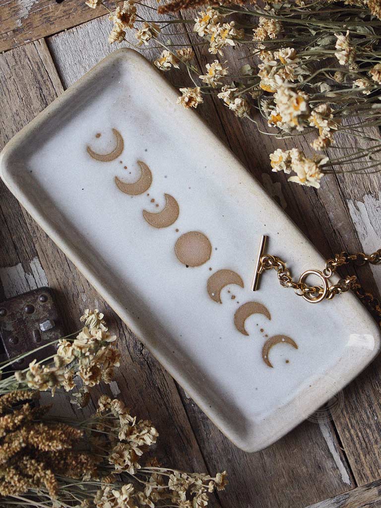 Moon Phase Ceramic Trinket Tray