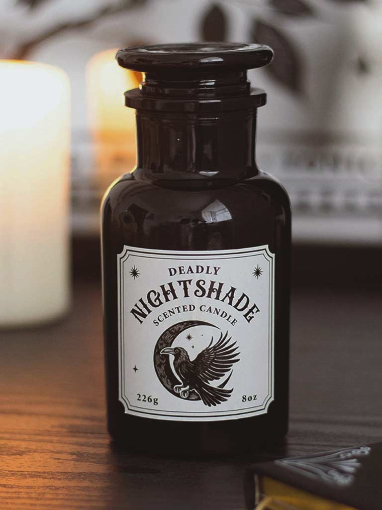 Mystic Raven Deadly Nightshade Apothecary Candle