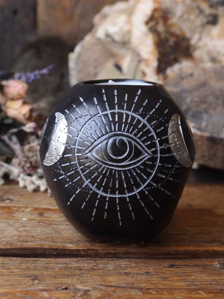 Nocturnal Magic Skull + Moth Candle Holder