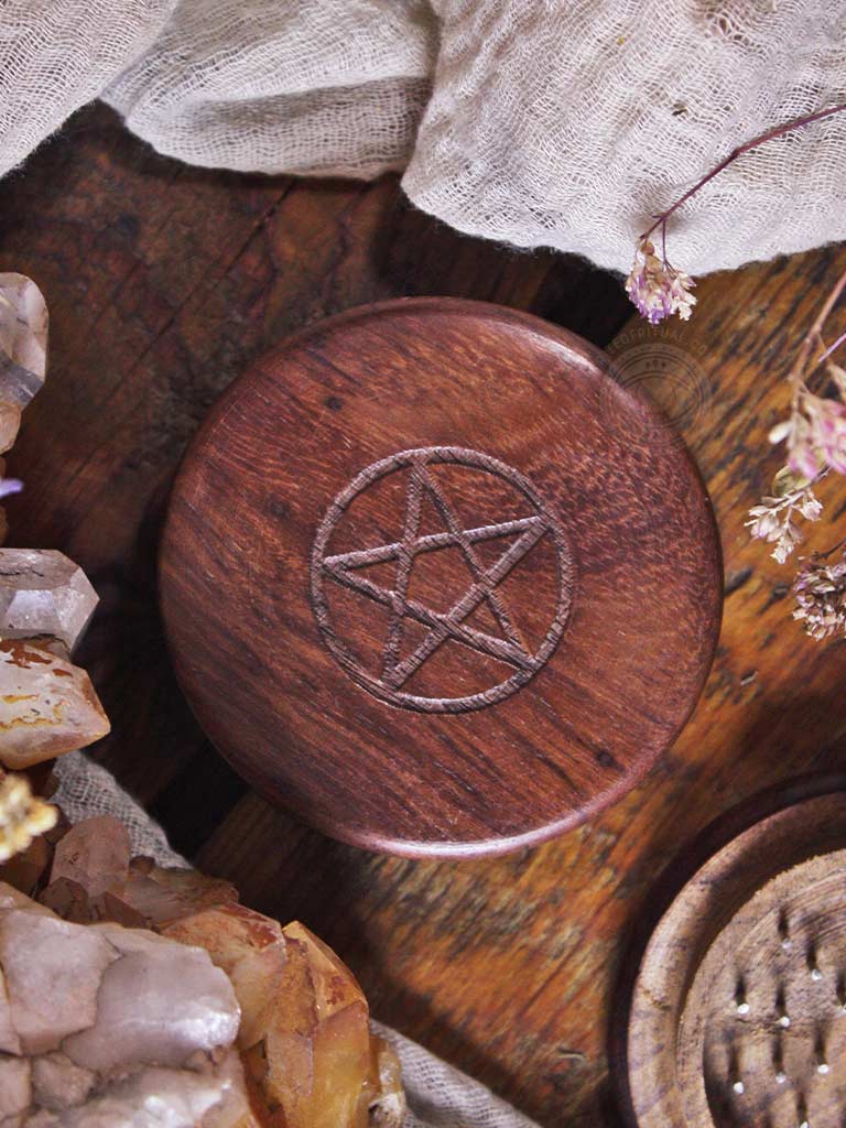 Pentagram Sheesham Wood Herb Grinder