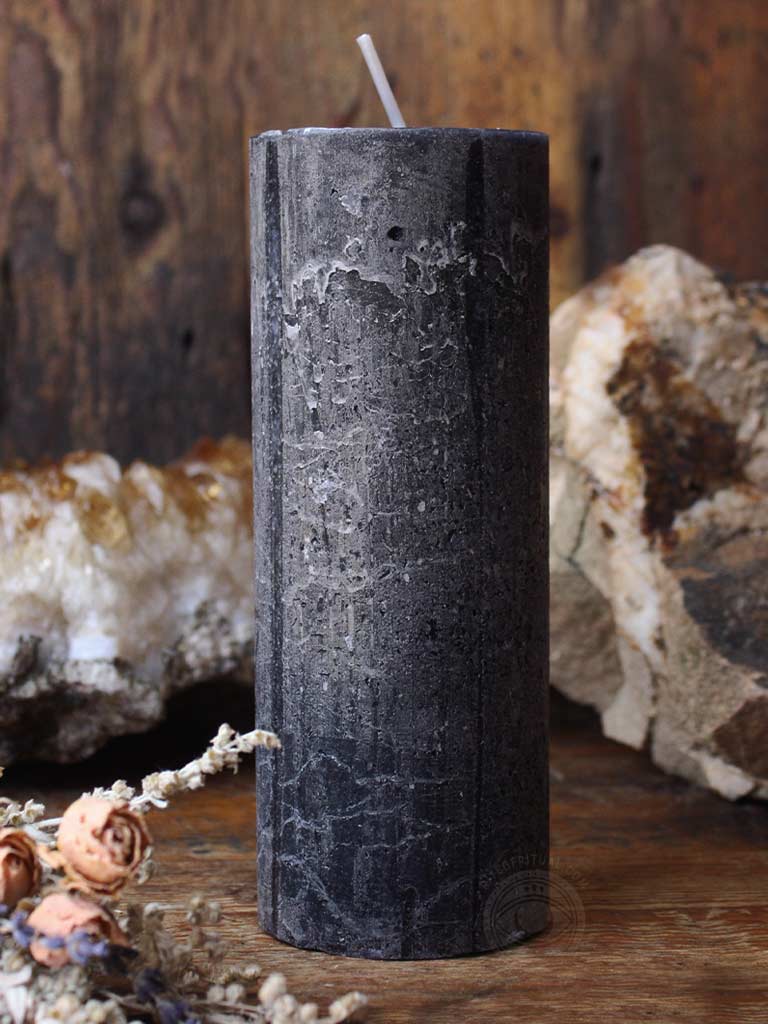 Plain Black Pillar Altar Candles