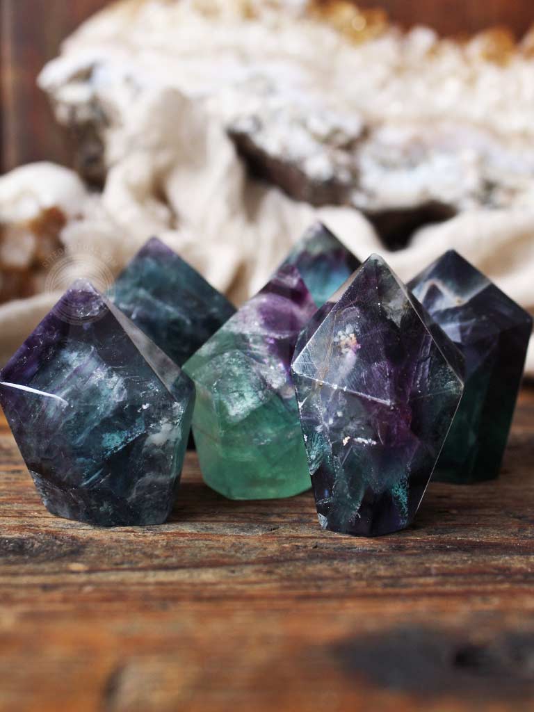 Rainbow Fluorite Octahedrals