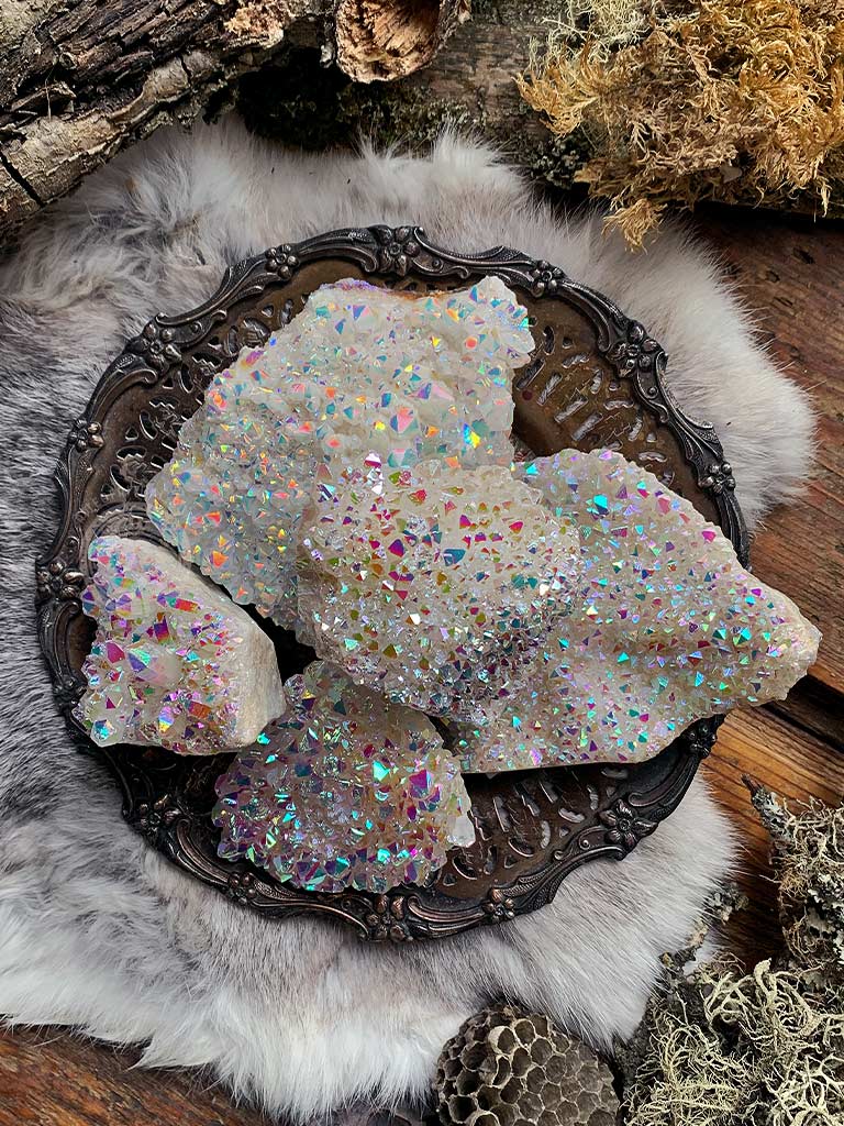 Raw Aura Quartz Confetti Druzy