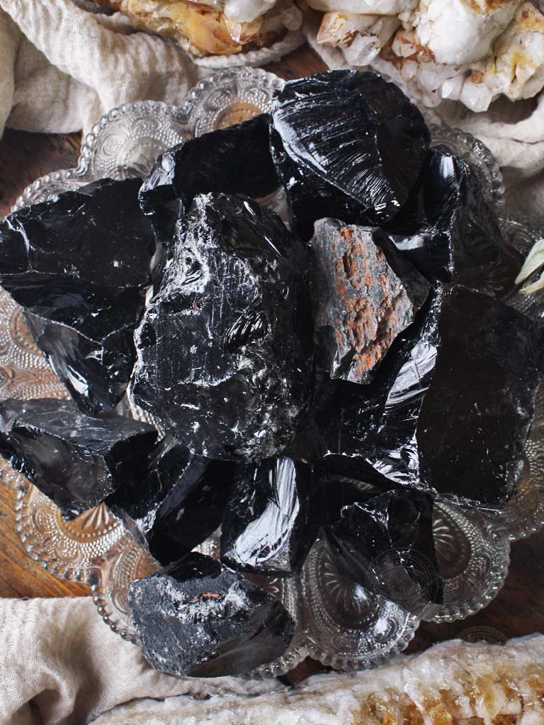 Raw Black Obsidian Pieces