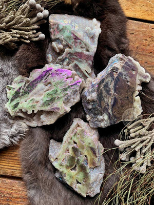 Raw Druzy Aura Quartz Slabs