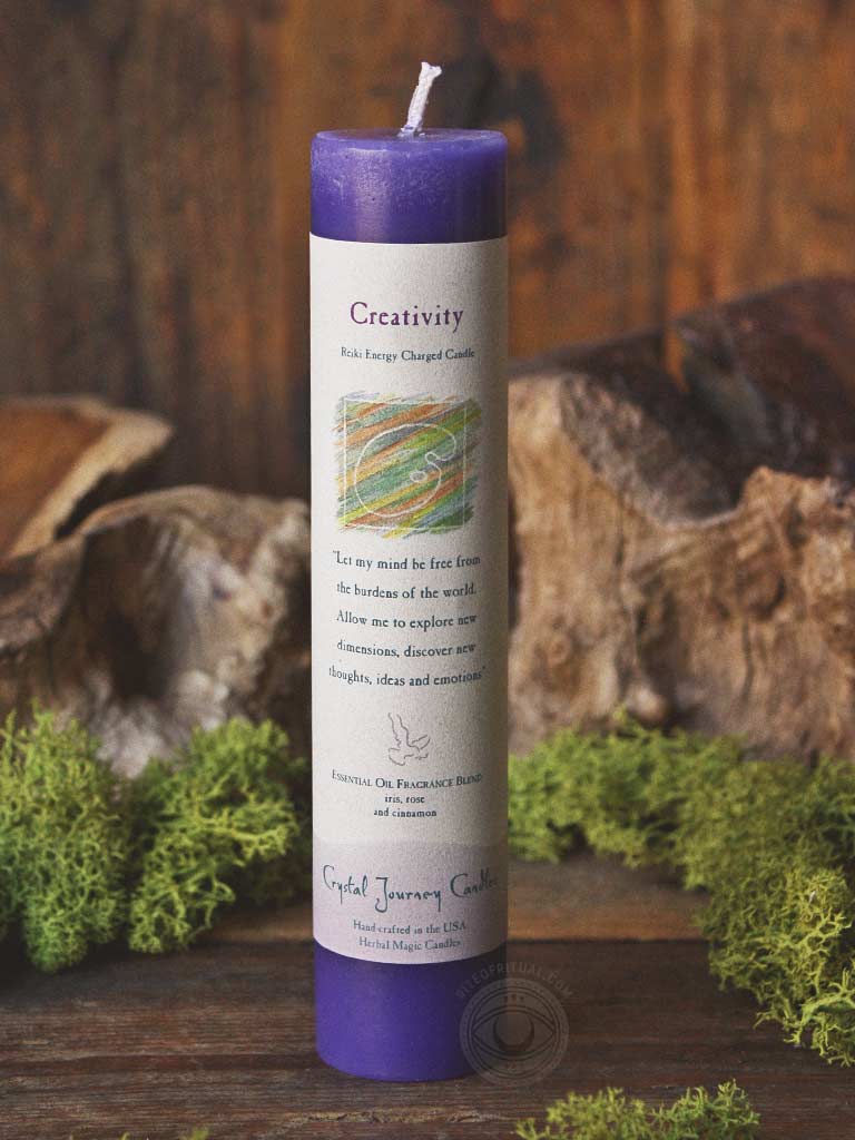 Reiki Energy Charged Creativity Pillar Candle